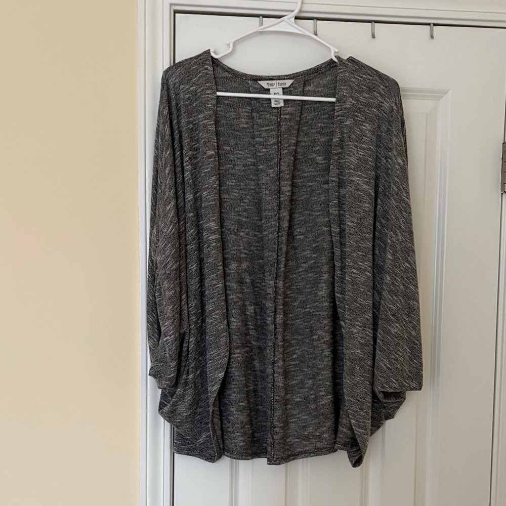 White House Black Market Charcoal Knit Cardigan